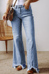 Kaia Raw Hem Bootcut Jeans with Pockets