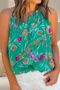 Emberlynn Frill Printed Grecian Tank