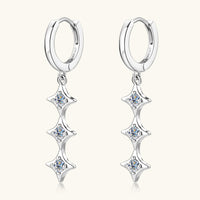 Regina Moissanite 925 Sterling Silver Geometric Shape Earrings