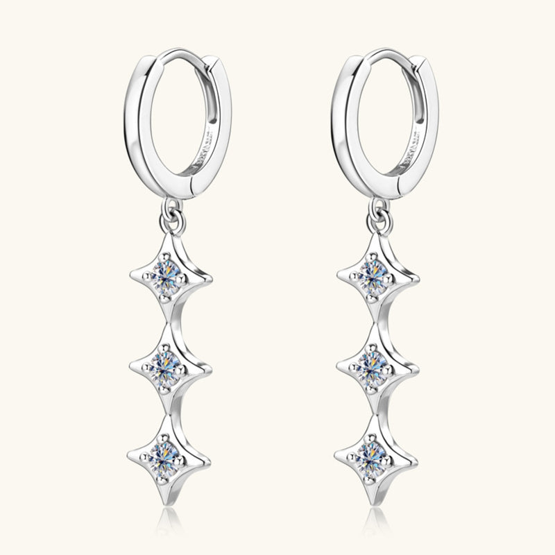 Regina Moissanite 925 Sterling Silver Geometric Shape Earrings