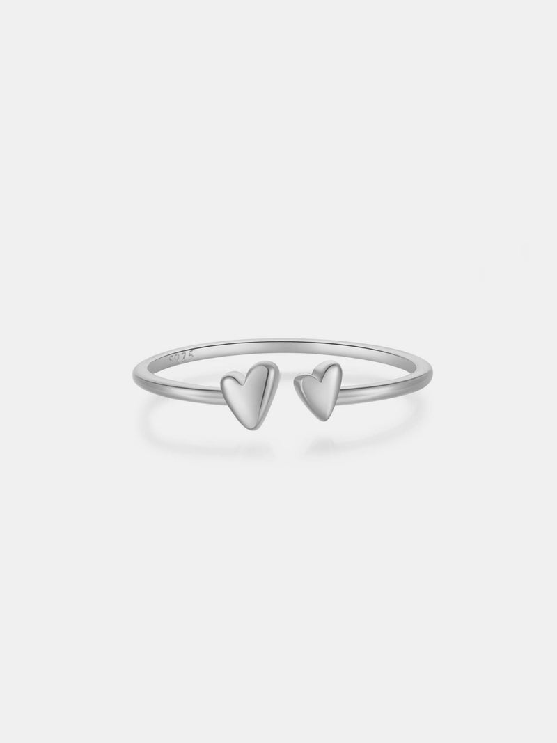 Haven 925 Sterling Silver Heart Open Ring