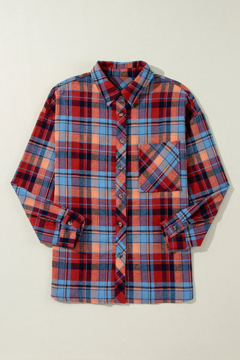 Alana Plaid Collared Neck Long Sleeve Shirt