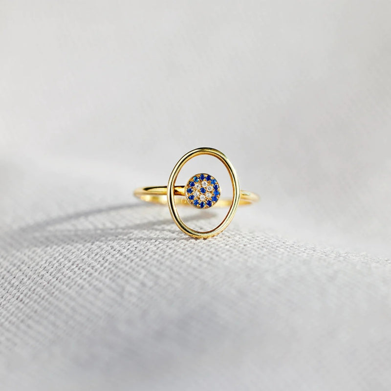 Cleo 925 Sterling Silver Evil Eye Ring