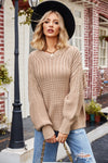 Reagan Ribbed Drop Shoulder Lantern Sleeve Sweater