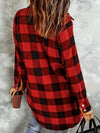 Waverly Plaid Collared Neck Snap Down Long Sleeve Jacket