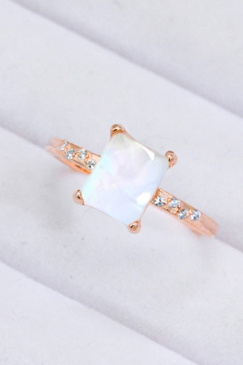 Makayla Square Moonstone Ring