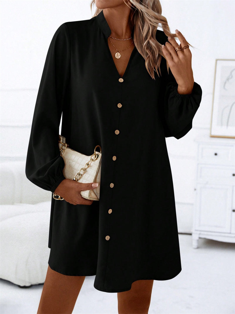 Aspen Notched Long Sleeve Mini Dress