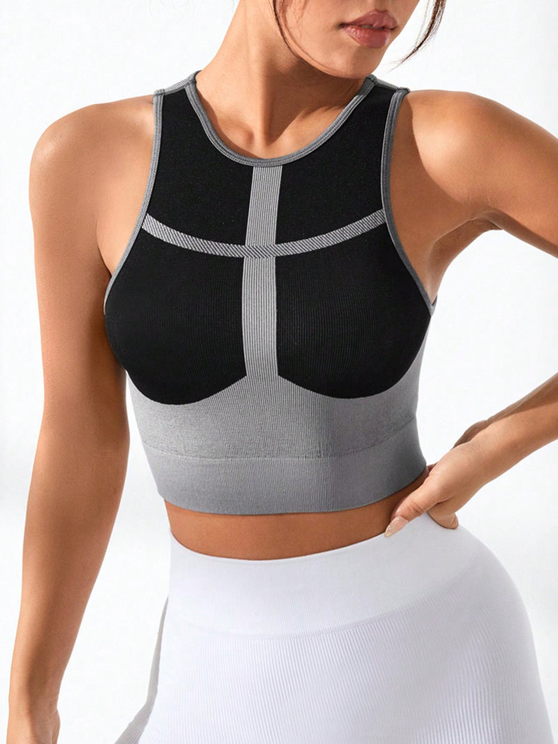 Florence Color Block Round Neck Sports Tank