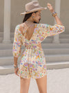 Gianna Cutout Printed Half Sleeve Romper