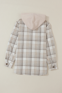 Lexie Plaid Removable Hood Button Up Shacket