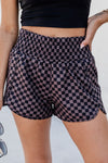 Amaris Checkered Elastic Waist Shorts