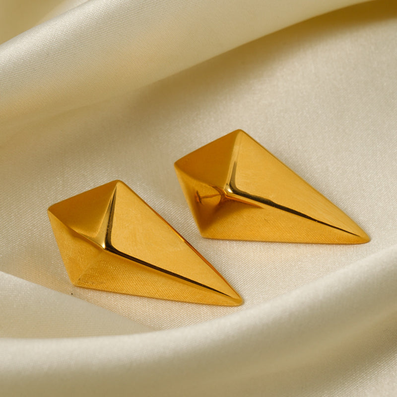 Kora Stainless Steel 18K Gold-Plated Geometric Earrings