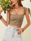 Alice Cutout Cap Sleeve Crop Top