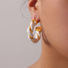 Chana Twisted Leather Rope C-Hoop Earrings