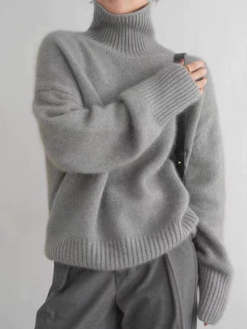 Elsie Turtleneck Dropped Shoulder Long Sleeve Sweater