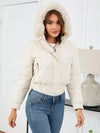 Kiana Pocketed Long Sleeve Cropped Hooded Winter Jacket