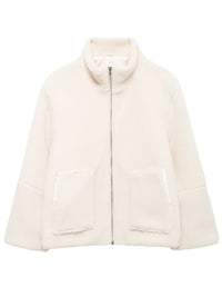 Alexandra Turtleneck Zip Up Long Sleeve Plush Jacket