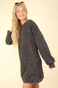 Journi Mineral Washed Oversized Sweatshirt Mini Dress