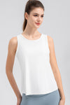 Sophia Wide Strap Round Neck Active Tank