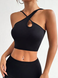 Emily Crisscross Cutout Crop Active Tank