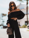 Kamiyah Off Shoulder Long Sleeve Top and Pants Set