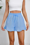 Chelsea Full Size Drawstring Ruffle Hem Shorts