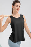 Sophia Wide Strap Round Neck Active Tank