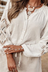 Natalie Embroidered Button Down Long Sleeve Shirt