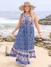 Rosemary Plus Size Tied Printed Sleeveless Maxi Dress