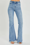 Hallie High Rise Frayed Hem Flare Jeans