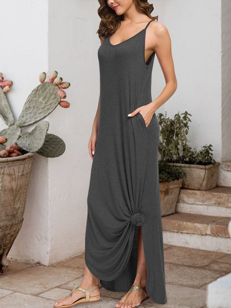 Nylah Slit Scoop Neck Sleeveless Dress