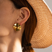 Fallon Geometric Pleated 18K Gold-Plated Stud Earrings