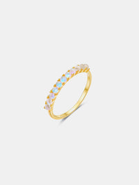 Allison 925 Sterling Silver Inlaid Opal Ring