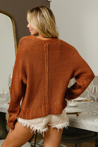 Mackenzie V-Neck Cable Knit Sweater