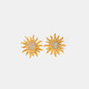 Elliot Stainless Steel Inlaid Rhinestone Sun Shape Stud Earrings