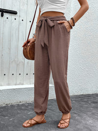 Cynthia Tied High Waist Pants with Pockets