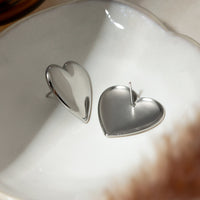 Skyla Stainless Steel Heart Stud Earrings