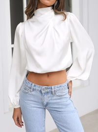 Emelia Turtleneck Balloon Sleeve Blouse