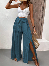 Janiyah Tied Slit Wide Leg Pants