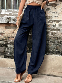 Kenia Elastic Waist Pants with Pockets