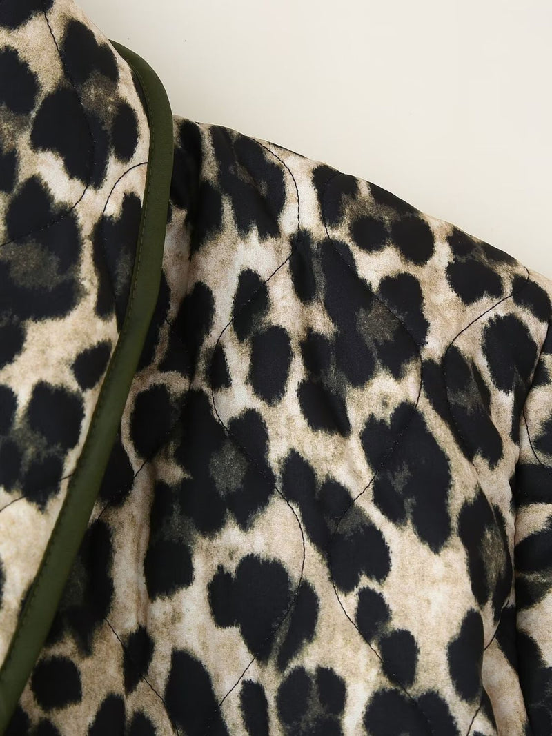 Maddie Leopard Open Front Long Sleeve Outerwear