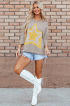 Mae Star Applique Round Neck T-Shirt