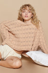 Jaylani Round Neck Cable Knit Cropped Sweater