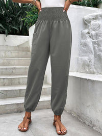 Emerson Smocked High Rise Joggers with Pockets