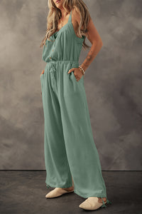 Zendaya Drawstring Wide Strap Wide Leg Overalls