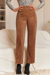 Theodora Decorative Button Straight Leg Pants