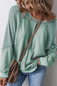 Adriana Exposed Seam Long Sleeve Sweatshirt