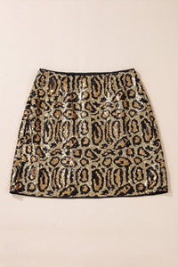 Rosa Sequin Leopard Mini Skirt