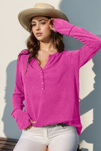 Raegan Notched Thumbhole Long Sleeve T-Shirt