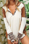 Eloise Leopard V-Neck Dropped Shoulder Blouse